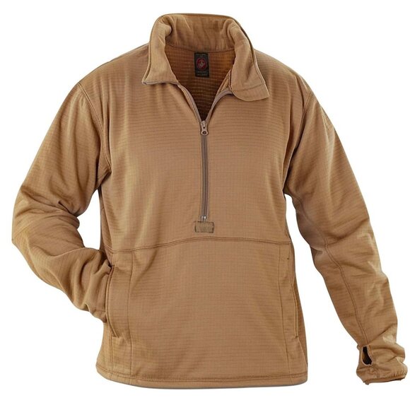 USMC FROG FR Grid Fleece 1/2 Zip Top Coyote Brown USA Made - Picture 4 of 5